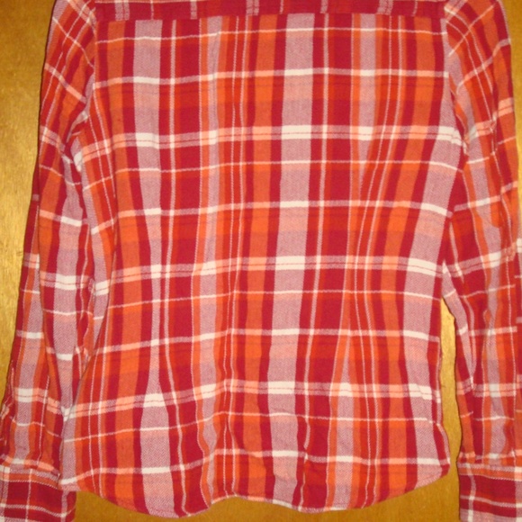 Lucky Brand Red and White Flannel Button Up Small - Picture 5 of 5